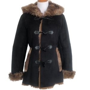Coldwater Creek Wonderland Faux Fur & Suede Coat